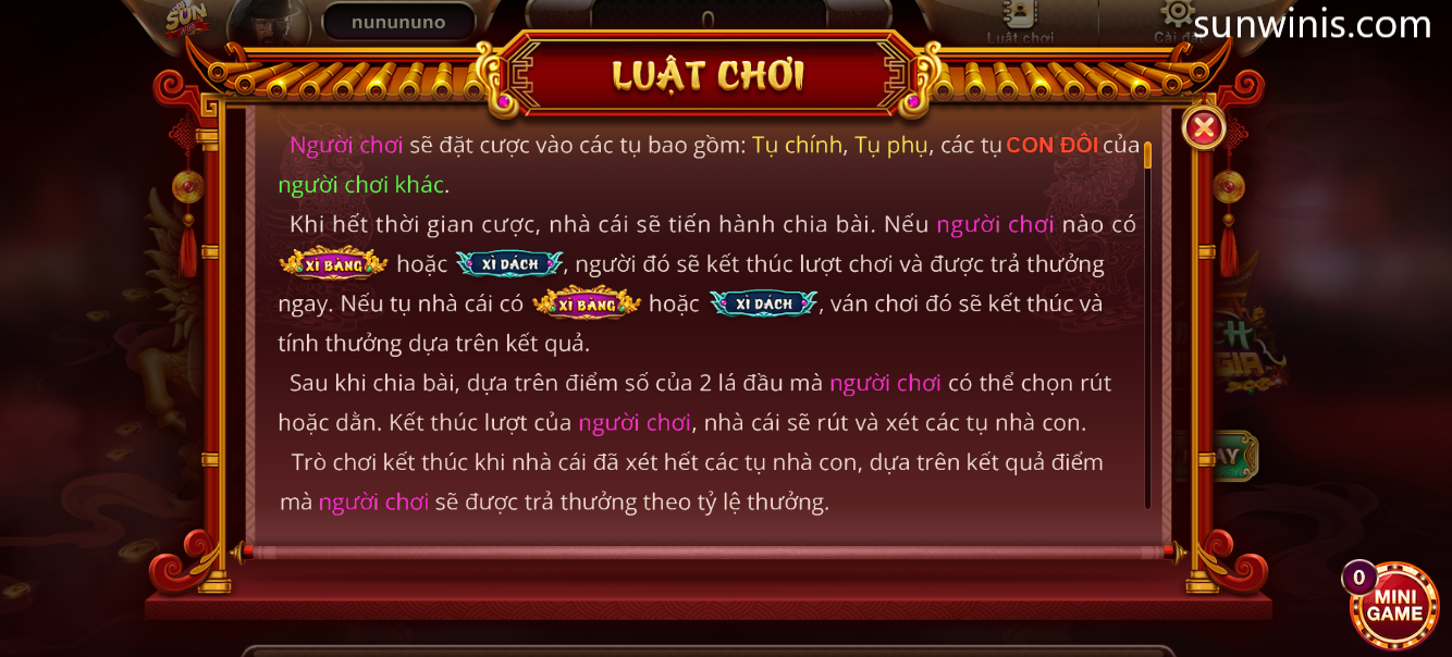 Cụ thể luật chơi xì dách hoàng gia sunwin 